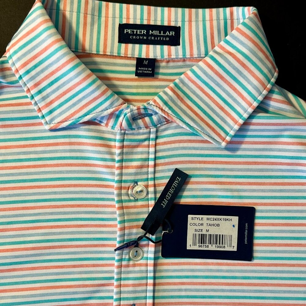 Peter Millar Crown Crafted Garcia Performance Jersey Polo Size M-NWT